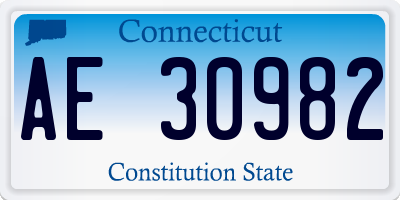 CT license plate AE30982