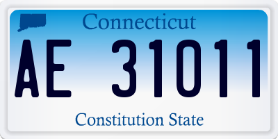 CT license plate AE31011