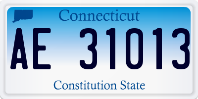 CT license plate AE31013