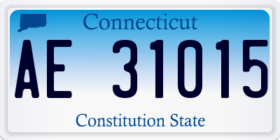 CT license plate AE31015