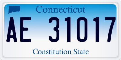 CT license plate AE31017
