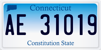 CT license plate AE31019
