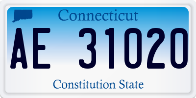 CT license plate AE31020