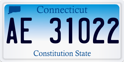 CT license plate AE31022