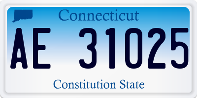 CT license plate AE31025