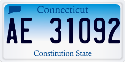 CT license plate AE31092