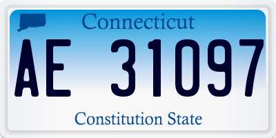 CT license plate AE31097