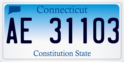 CT license plate AE31103