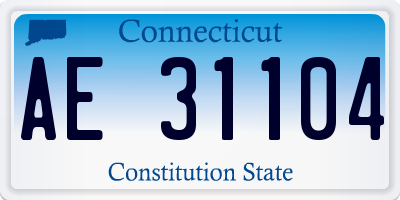 CT license plate AE31104