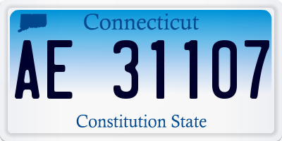 CT license plate AE31107