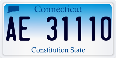 CT license plate AE31110
