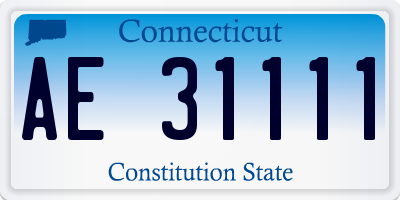 CT license plate AE31111