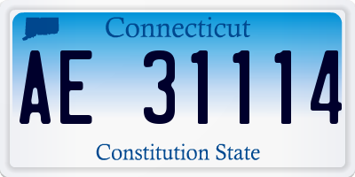 CT license plate AE31114