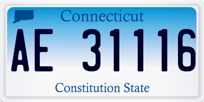 CT license plate AE31116