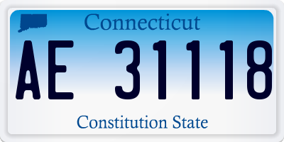 CT license plate AE31118