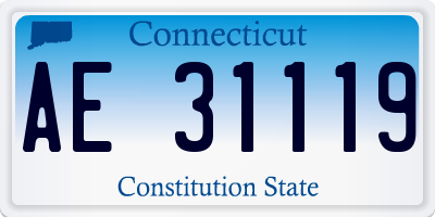 CT license plate AE31119