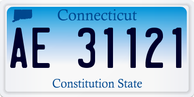 CT license plate AE31121
