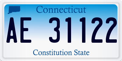 CT license plate AE31122