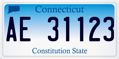 CT license plate AE31123
