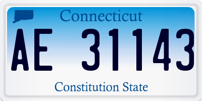 CT license plate AE31143