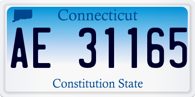 CT license plate AE31165