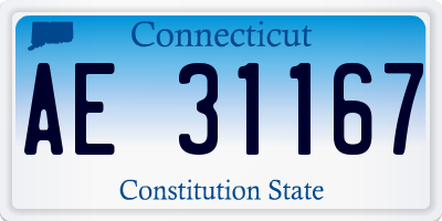 CT license plate AE31167
