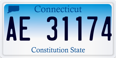 CT license plate AE31174