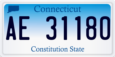 CT license plate AE31180