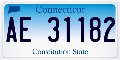 CT license plate AE31182