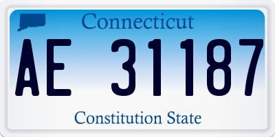 CT license plate AE31187