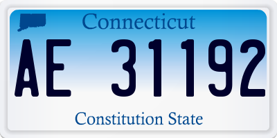 CT license plate AE31192