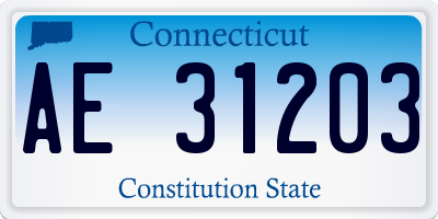CT license plate AE31203