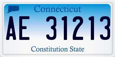 CT license plate AE31213