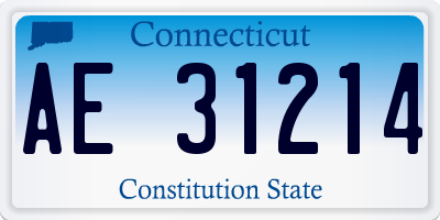 CT license plate AE31214