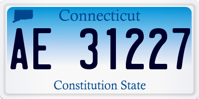 CT license plate AE31227