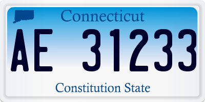 CT license plate AE31233
