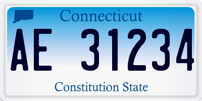 CT license plate AE31234