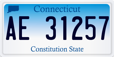 CT license plate AE31257