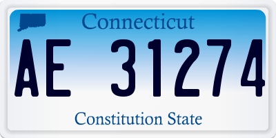 CT license plate AE31274