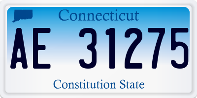 CT license plate AE31275