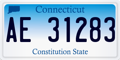 CT license plate AE31283