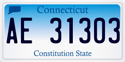 CT license plate AE31303
