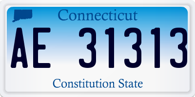 CT license plate AE31313