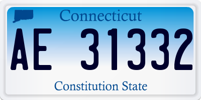 CT license plate AE31332