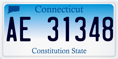 CT license plate AE31348