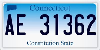 CT license plate AE31362