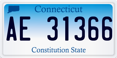 CT license plate AE31366