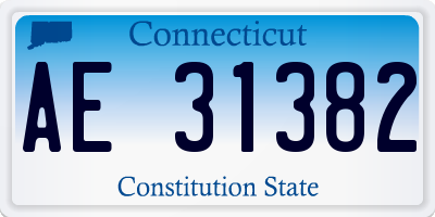CT license plate AE31382