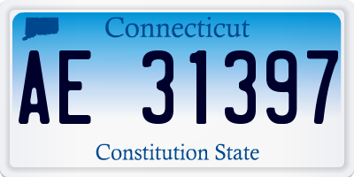 CT license plate AE31397