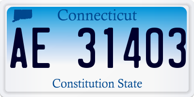 CT license plate AE31403